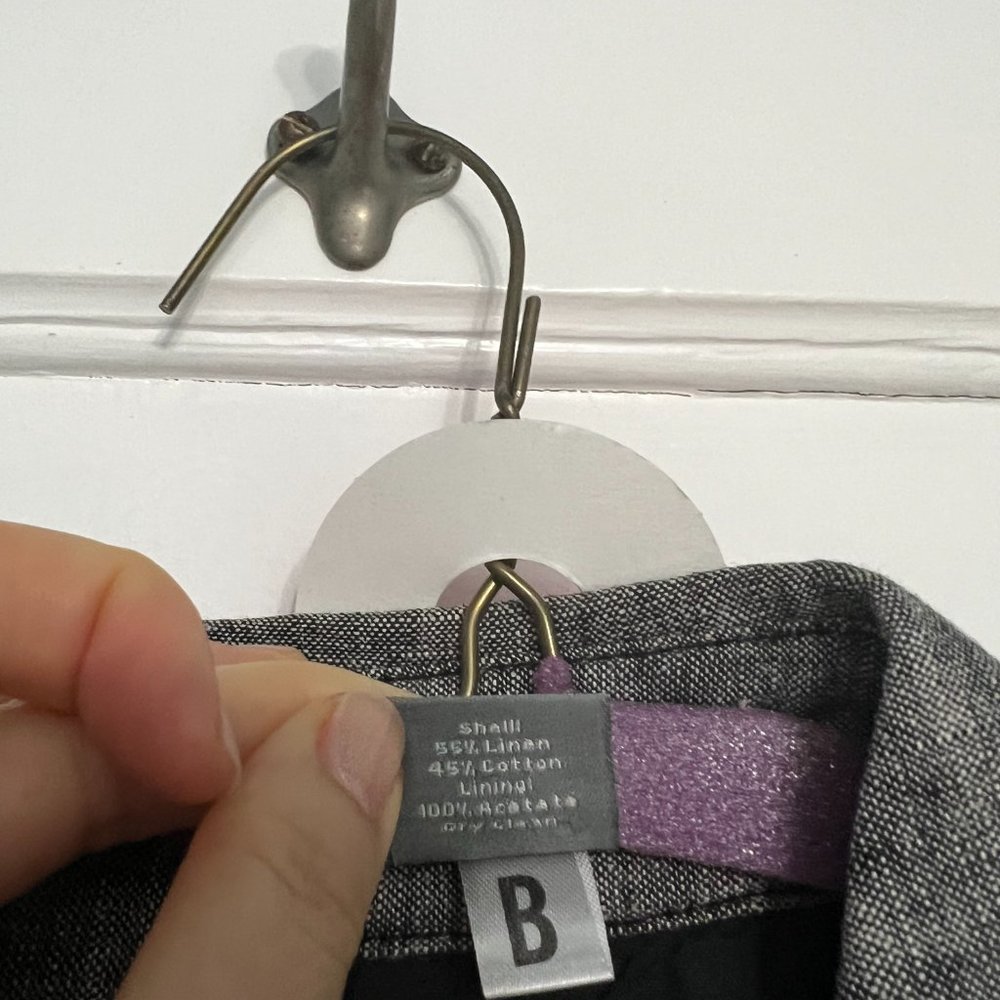 Ann Taylor Gray Short-Sleeve Belted Shirt Dress - Picture 5 of 9